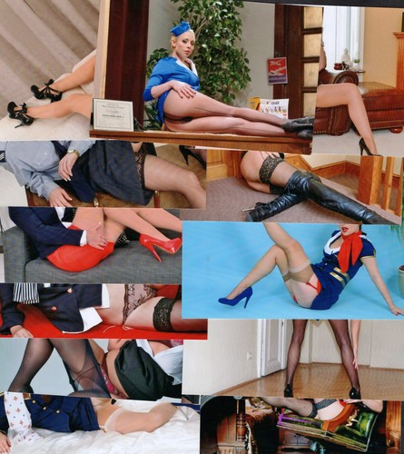 Air hostess models - models, nylons