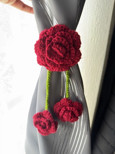 Crochet curtain tie handmade - curtain,