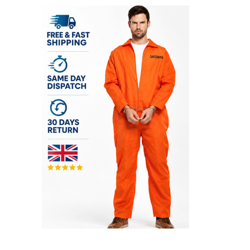Men orange prisoner costume - orange,