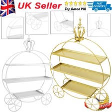 3 Tier Cake Stand Tea Party Wedding Muffin Cupcake Dessert Holder Gold White New