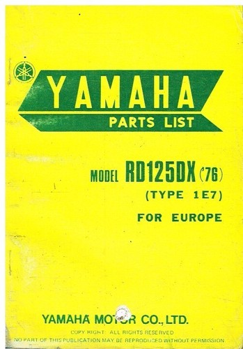 Yamaha rd125dx euro - rd125dx, (type