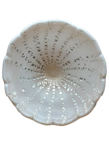 Vtg mcm murano handblown white - mcm,
