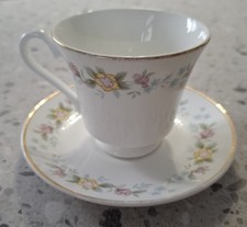 Mayfair Fine Bone China Teacup & Saucer Set – Floral Gold Trim
