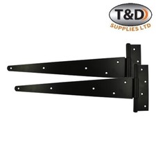 Timco Tee Hinges Black Epoxy Coated – 4”-24” PAIR for Garden Gate, Shed, Garage