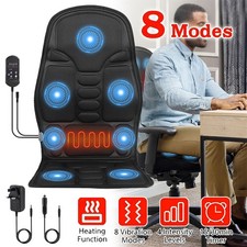 8 Mode Full Back Massage Vibration Cushion Car Chair Seat Pad Mat Heat Massager