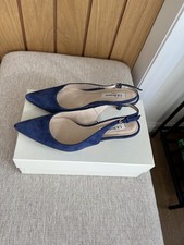 Lk Bennett Ladies Blue Suede Shoes Size 4.5 Good Condition Boxed.