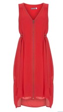 Mint Velvet Red  Midi Cocoon Dress Size 12