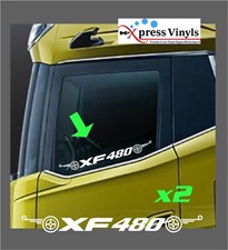DAF style XF480 cab window decals x 2. XF truck stickers ANY COLOUR