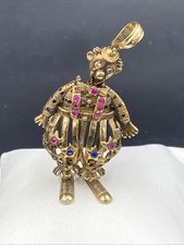 Vintage 9ct Gold Articulated Clown Pendant 