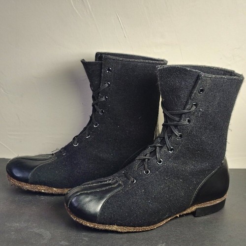 Vintage wool felt boots mens - felt, 8