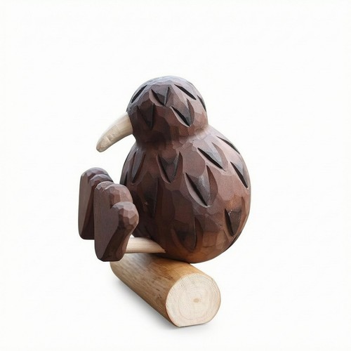 Carved bird statue artisanal - carved,