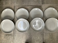 PORTMEIRION SOPHIE CONRAN DESIGNER x 8 DINNER PLATES ARBOR DOVE GREY LARGE 11”