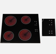 60cm Electric Ceramic Hob with 9 Power Levels & Child Lock, 4 Zone - CERH615BL