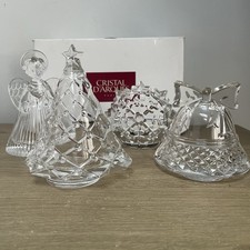 Cristal D’Arques Christmas Crystal Tealight Candle Holder Vintage France Xmas