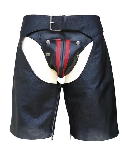 Mens real leather chaps - mens, shorts