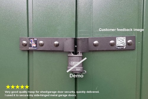 Shed garage door security hasp - door,