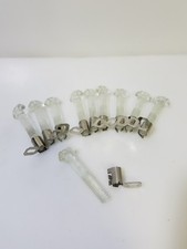 Lot of 10 clear glass stainless steel base Vintage type Neon Sign Tube Supports 