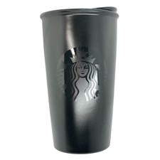 Starbucks Black Matte Mermaid Double Wall Ceramic Tumbler Travel Mug Cup 12 oz
