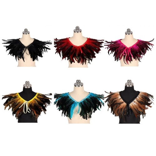 Feather trimmed cape cloak - feather,