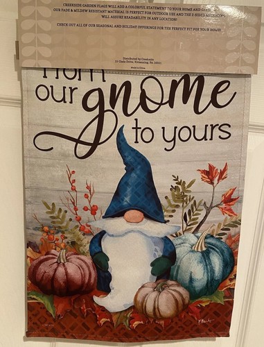 Fall gnome garden flag - gnome, flag,