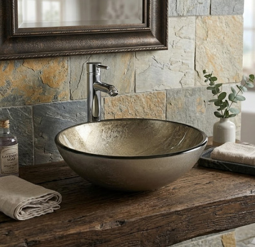 Round bathroom countertop - round,