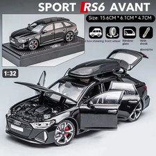 1/32 RS6 Toy Car Model with Sound Light Doors Opened Alloy Diecast Model Vehicle