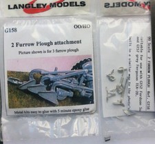 Plough 2 furrow for tractors G158 UNPAINTED OO Scale Langley Models Kit 1/76
