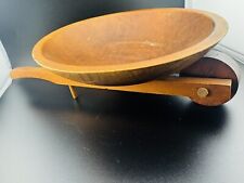 Vtg Wooden Wheelbarrow Fruit/Nut Bowl Table Centerpiece MCM Retro Handmade Decor