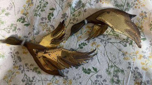 Vintage wood brass - wood, flying