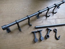 Kitchen pot pan rack sliding hook rail country cottage farmhouse Utensil hanger