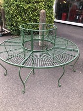 Tree Bench Tree seat Green decorative tree seat METAL ROUND GARDEN BENCH