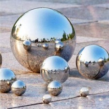 6PCS Steel Silver Mirror Sphere Hollow Gazing Ball Home Garden Ornament Decor