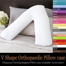 1-2 Pcs 100% Egyptian Cotton V-Shaped Pillow Case Pregnancy Neck Pillow Cover