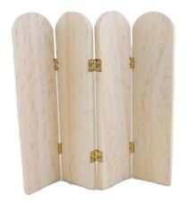 Dolls House Unfinished 4 Fold Dressing Screen Room Divider Bare Wood Furniture