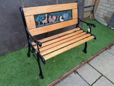 Cast Iron Garden Bench with Oiled Oak Slats