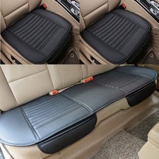 Car Front& Rear Seat Chair Cushion PU Leather Soft Pad Cover Protector Mat Set