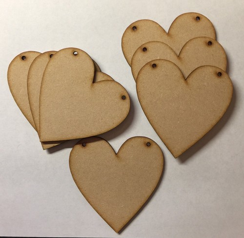 Wooden 50mm hearts 3mm - wooden,