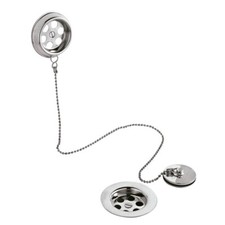 Nuie Plug & Chain Bath Waste & Overflow Polished Chrome Bathroom Plug