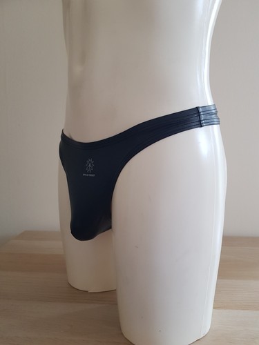 Mens leather look pouch - look, thong