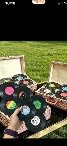 Wooden vinyl records - , coasters