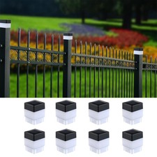 Solar LED 2In x 2In(5cm x 5cm) Fence Post Cap for Wrought Iron and Aluminum or G