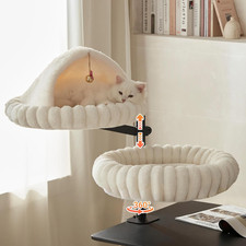 2-in-1 Cat Desk Bed Rotating