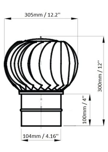 Chimney spinner cowl stainless - spinner,