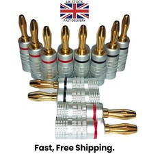 High Quality  Gold Plated Banana Plugs x16 HiFi Audio Speaker Audio Amp