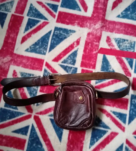 Vintage brown leather fanny - vintage,