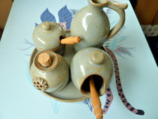 PORTLAND POTTERY CRUET SET IN