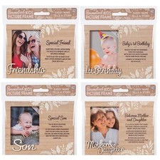 Wooden Picture Frame Personalised Unique Gift Rustic Poems Birthdays Christmas