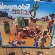 Playmobil 5250 Western Outlaw Gang Hideout Camp Cowboys Bank Robbers Civil War