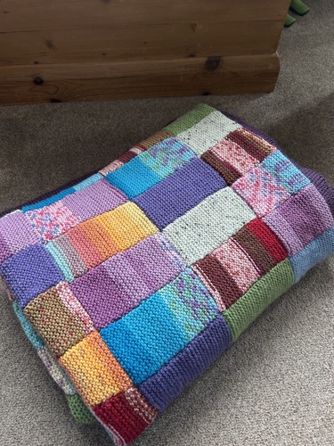Vintage hand knitted colourful - hand,