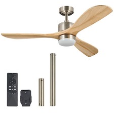 VONLUCE 132 cm 52" Modern Ceiling Fan w Light & Remote 6 Speeds Reversible Motor